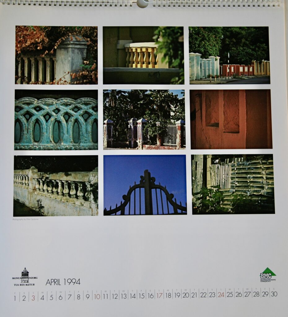 Calendar, commissioned by Stichting Monumentenzorg, 1994